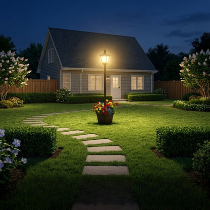 Solar Post Light Outdoor Garden Pathway Lamp IP44 Waterproof 60LM Warm White LED – Solar Powered Landscape Stake Light for Yard Driveway Patio Walkway Christmas Holiday Decoration
