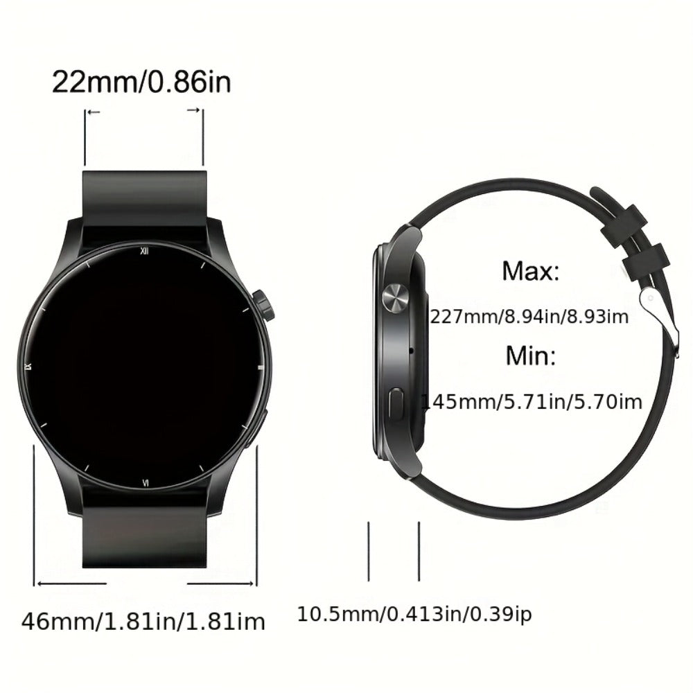 Round Smartwatch 2.01" Extra Large Screen with Wireless Calling, 100+ Sport Modes, Sleep Monitor Heart Rate, Built-in Games Weather Calculator Pedometer, Unisex Smart Watch for Men Women – Black Silver 5 Styles