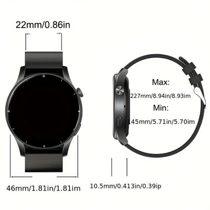 Round Smartwatch 2.01" Extra Large Screen with Wireless Calling, 100+ Sport Modes, Sleep Monitor Heart Rate, Built-in Games Weather Calculator Pedometer, Unisex Smart Watch for Men Women – Black Silver 5 Styles