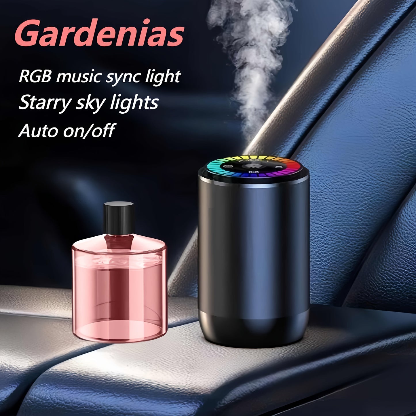 Car Air Freshener Starry-Light Rechargeable Diffuser with 11 One- and Three-Bottle Fragrance Bundle Options