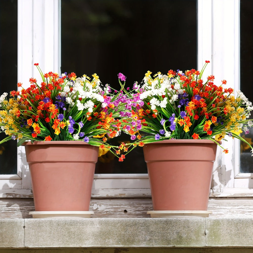 Artificial Flowers 40-Bundle Mixed-Color Floral and Greenery Set for Garden, Party and DIY Decor