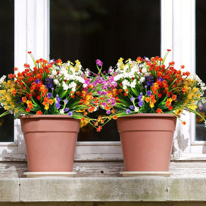 Artificial Flowers 40-Bundle Mixed-Color Floral and Greenery Set for Garden, Party and DIY Decor
