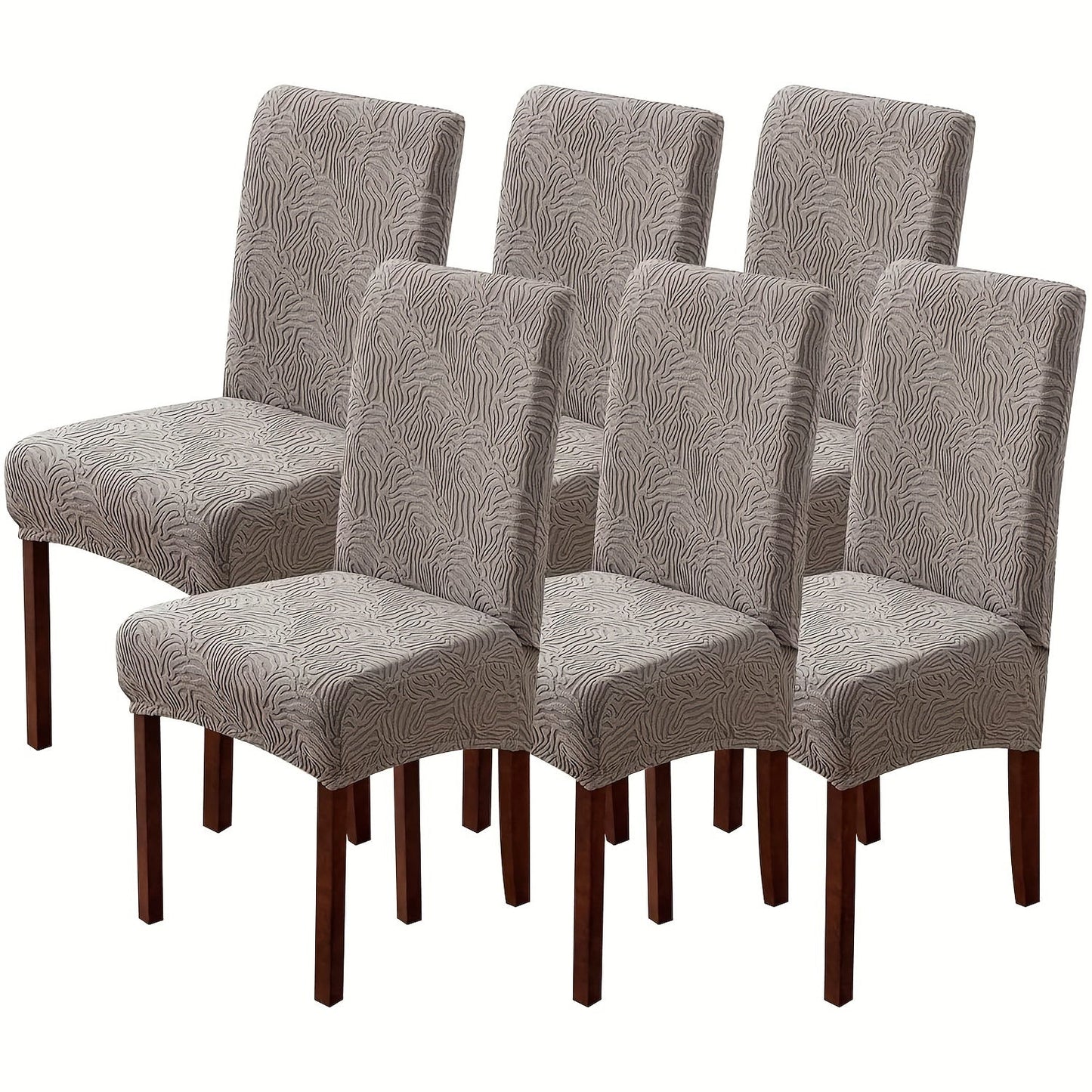 Chair Cover Set of 4 or 6 Stretch Jacquard Dining Slipcovers in Eight Available Color Choices