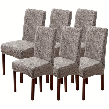 Chair Cover Set of 4 or 6 Stretch Jacquard Dining Slipcovers in Eight Available Color Choices
