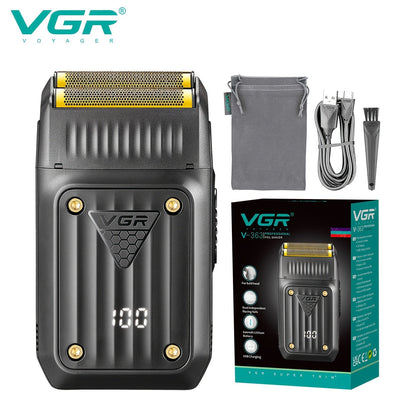 Electric Shaver VGR Cordless Foil Razor with USB Rechargeable Power in Black, Models V-363 or V-375