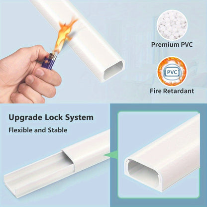 Cable Raceway Cord Hider for Wall Paintable White Self-Adhesive No-Drill for an Everyday Personal Care Routine