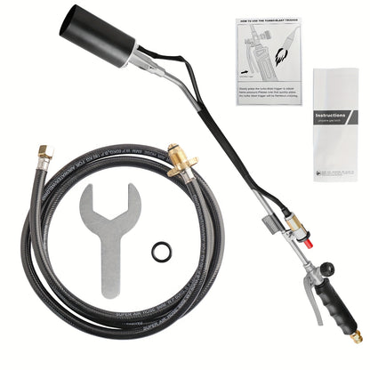 Long-Reach Propane Torch Kits with Hose, Adjustable Flame Valve and Red or Black Configurations
