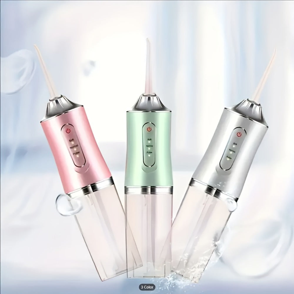 Electric Oral Irrigator Water Flosser with 360° Rotating Nozzle & Precision Pressure Control — Deep Cleans Teeth & Gums, Replaceable Heads, USB Rechargeable, 4 Colors, Home & Travel