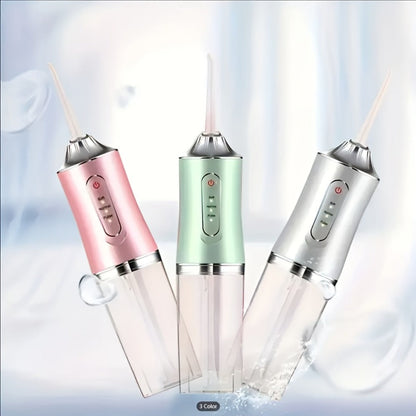 Electric Oral Irrigator Water Flosser with 360° Rotating Nozzle & Precision Pressure Control — Deep Cleans Teeth & Gums, Replaceable Heads, USB Rechargeable, 4 Colors, Home & Travel