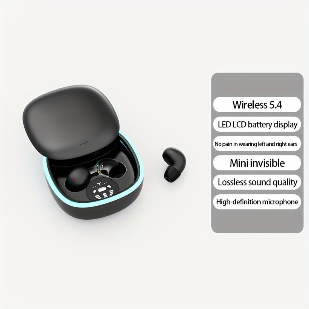 Smallest Invisible Mini Spy Earpiece Wireless, Discreet Low Profile Hidden Earbuds for Small Ear Canals with Microphone Touch Control Type-C, Tiny Micro Headset for Work Study Security Covert Use