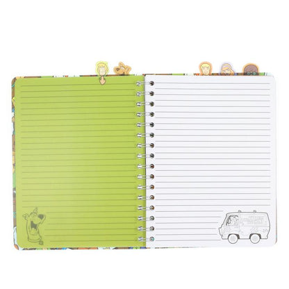 Scooby-Doo Spiral Notebook for Kids Mystery Machine 5-Tab Journal 75 Lined Pages Character Bookmark Tabs | Officially Licensed Scooby-Doo Gift for Boys Girls Fans Ages 5 6 7 8 9 10