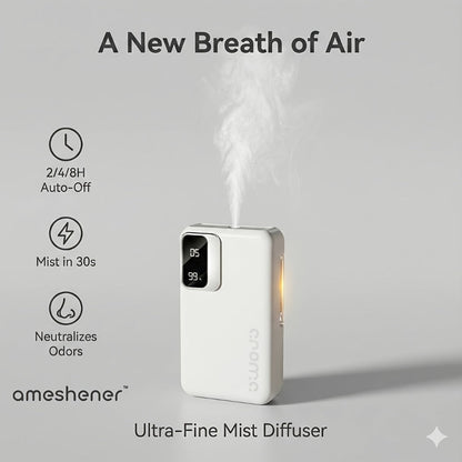 Ultrasonic Essential Oil Diffuser 1800mAh USB Rechargeable – 7-Level Fine Mist Control, Cordless Aromatherapy for Bedroom Bathroom Office, Odor Eliminator Home Diffuser Gift Set with Essential Oils