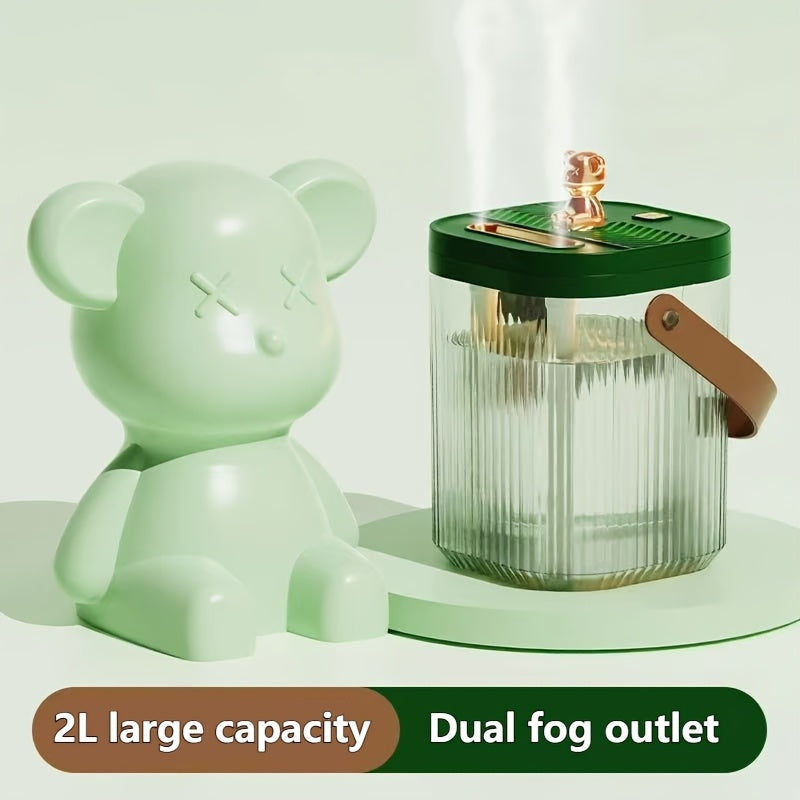 Large Humidifier 2L Smart 2-in-1 with Night Light, Dual Nozzle, 3 Mist Modes, Auto Shut-Off, Dry Burn Protection