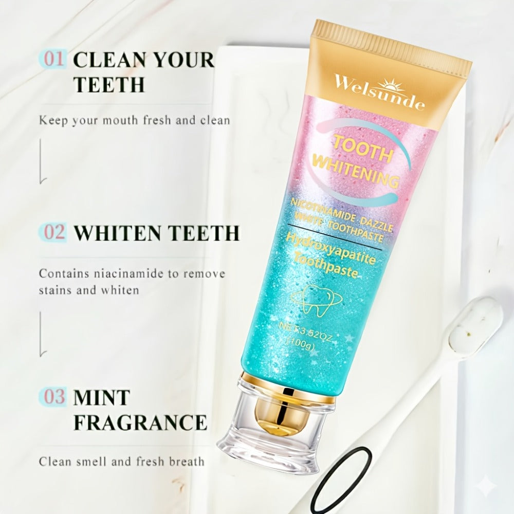 Niacinamide Toothpaste for Whitening & Deep Cleaning - Gentle Natural Care, Mint Peach Flavor, Freshens Breath, Travel-Friendly 3.52oz, Premium Daily Oral Care Toothpaste with Niacinamide