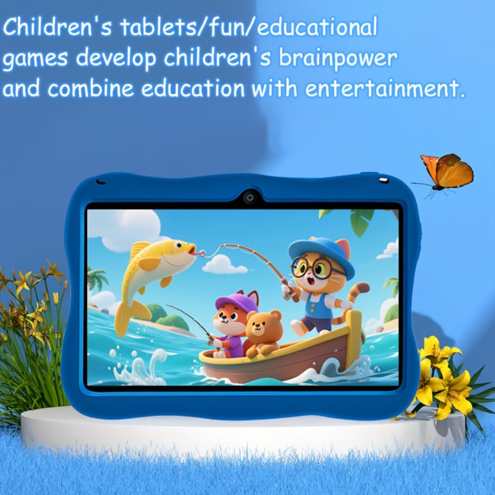 7 Inch Kids Tablet Android 14 WiFi 5 – 2025 Model, 4GB RAM 128GB Storage, HD Display, Dual Cameras, Pre-Installed Educational Apps, Parental Controls, Durable Learning Tablet for Kids