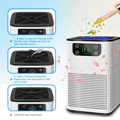 Air Purifier with Compact White or Black Body, Aroma Function and Quiet Sleep Mode for Small Rooms