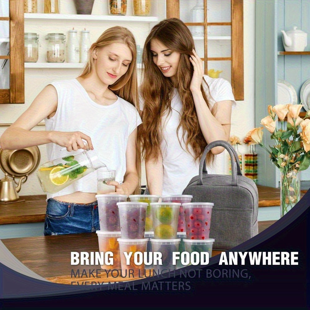 Deli Containers with Lids 60 Pack 32oz Leakproof Stackable Meal Prep Containers BPA Free Microwave Dishwasher Freezer Safe for Takeout Food Storage