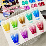 Nine Palace Grid Candy Glass Full Set 9 Colors