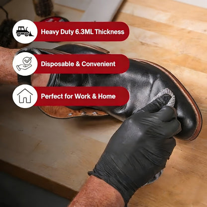 ZTVZTV Black Nitrile Disposable Gloves in 200-Piece Packs with Four Size Options from S to XL