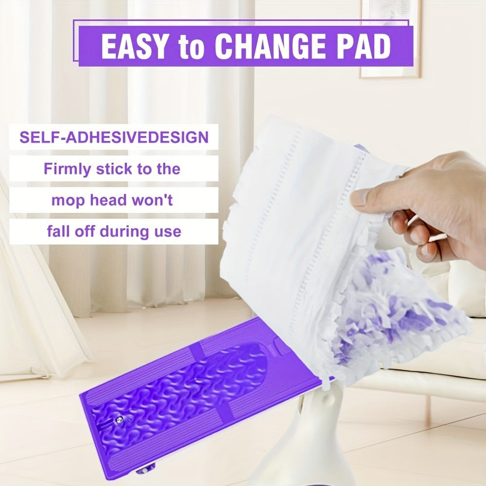Twenty-Nine-Piece PowerMop-Style Disposable Refill Pad Pack with Purple Microfiber-Strip Surface