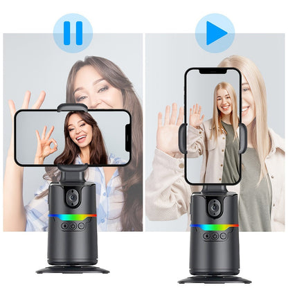 360° Auto-Tracking Phone Holder with Detachable Remote, Rechargeable Battery and Tripod Mount