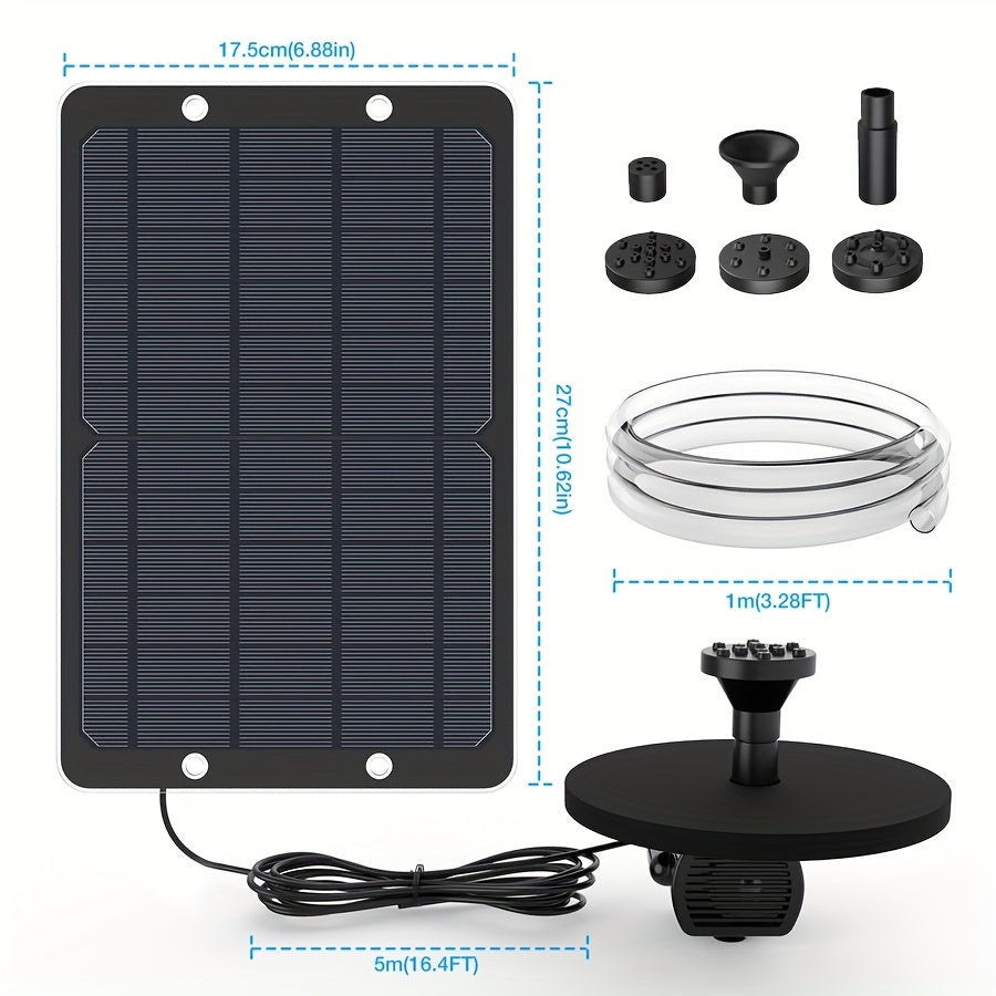 Separate-Panel Solar Fountain Pump with 1.5W, 2.5W, 3.5W and 9W Checkout Options and Nozzle Sets