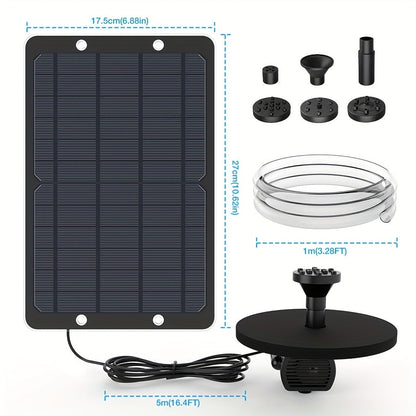 Separate-Panel Solar Fountain Pump with 1.5W, 2.5W, 3.5W and 9W Checkout Options and Nozzle Sets