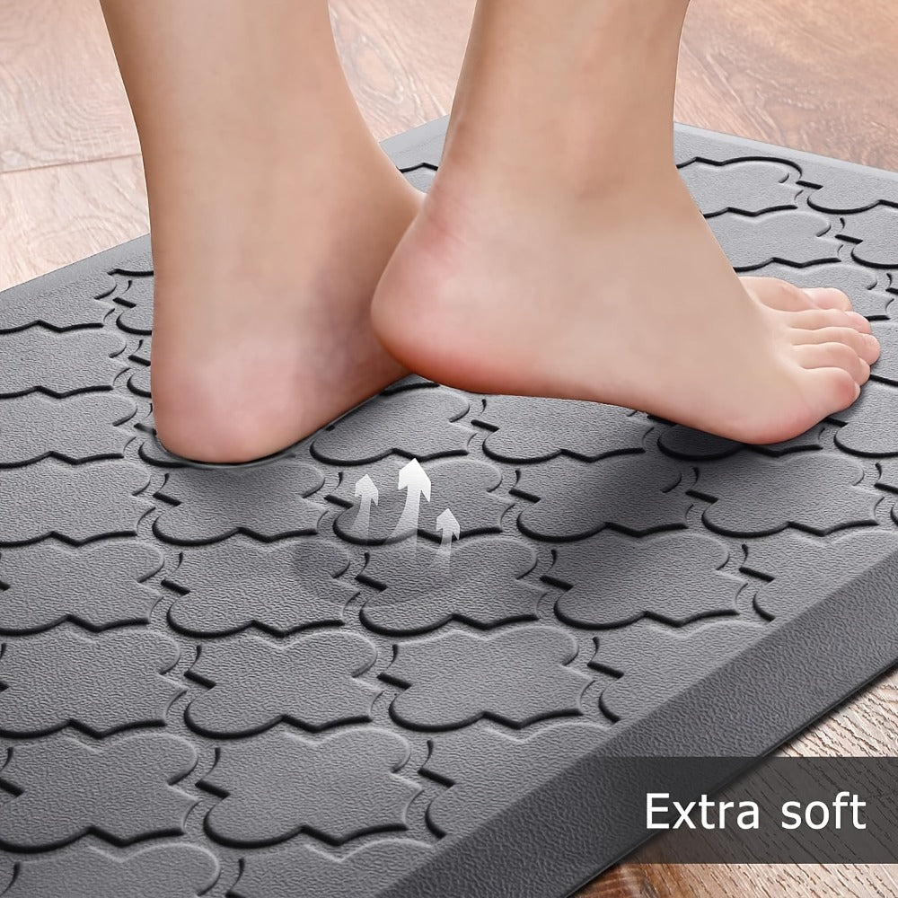 Cushioned Kitchen Standing Mat in Gray or Black with 17.3 x 29.5 and 17.3 x 47-Inch Size Options