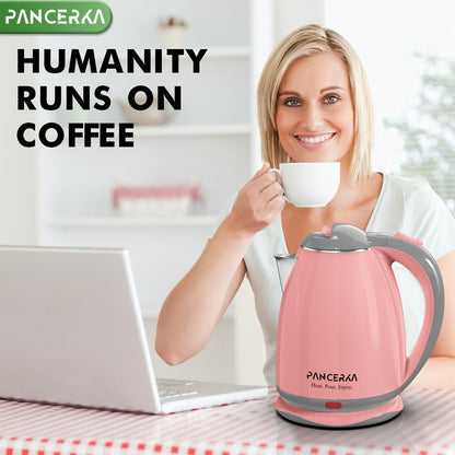 PANCERKA 1.8L Electric Kettle with 1000W Heating and Stainless Steel Interior in Pink or White