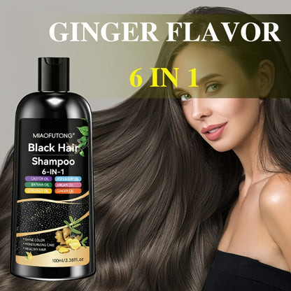 Hair Color Shampoo, MIAOFUTONG 6-in-1 100ml Black Color Bottle with a Single-Bottle Option