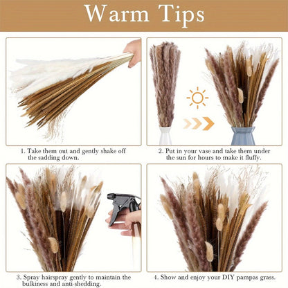 Neutral Pampas Grass and Reed Bouquet in 126 or 400-Piece Options with Trim-to-Length Stems