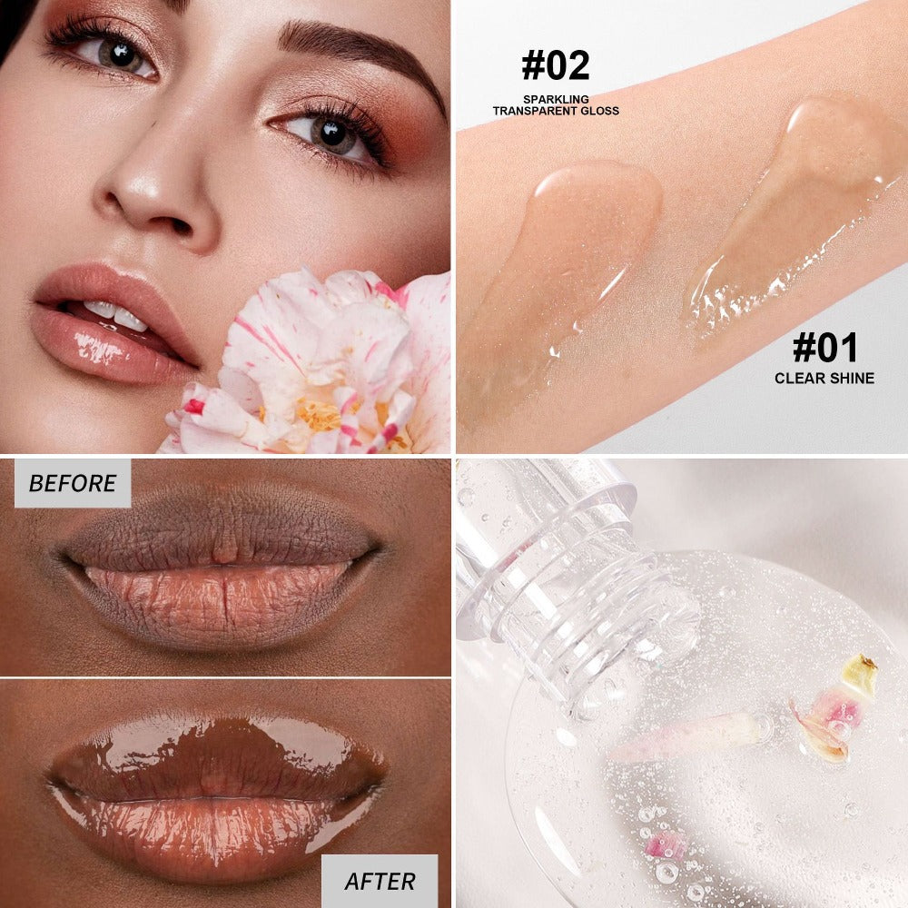Three-Tube Lip Makeup Set with Clear Silver-Cap Tube and Coordinated Color Pair in Set A, B or C