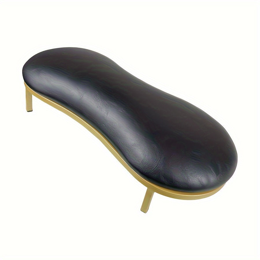 Curved Nail Salon Armrest with Golden-Color Base and Black, White or Pink Protected Checkout Options