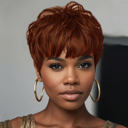 Synthetic Wig 4-Inch Wavy Bob with Bangs in Six Coded Natural and Fashion Colors for Costume Styling