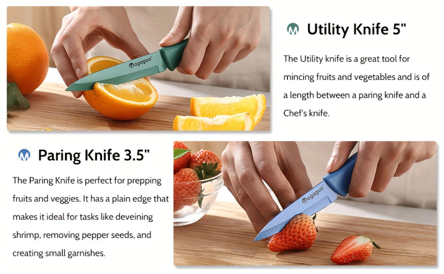 Kitchen Knife Set 14-Piece Rainbow Stainless Steel with Seven Knives and Seven Matching Blade Guards