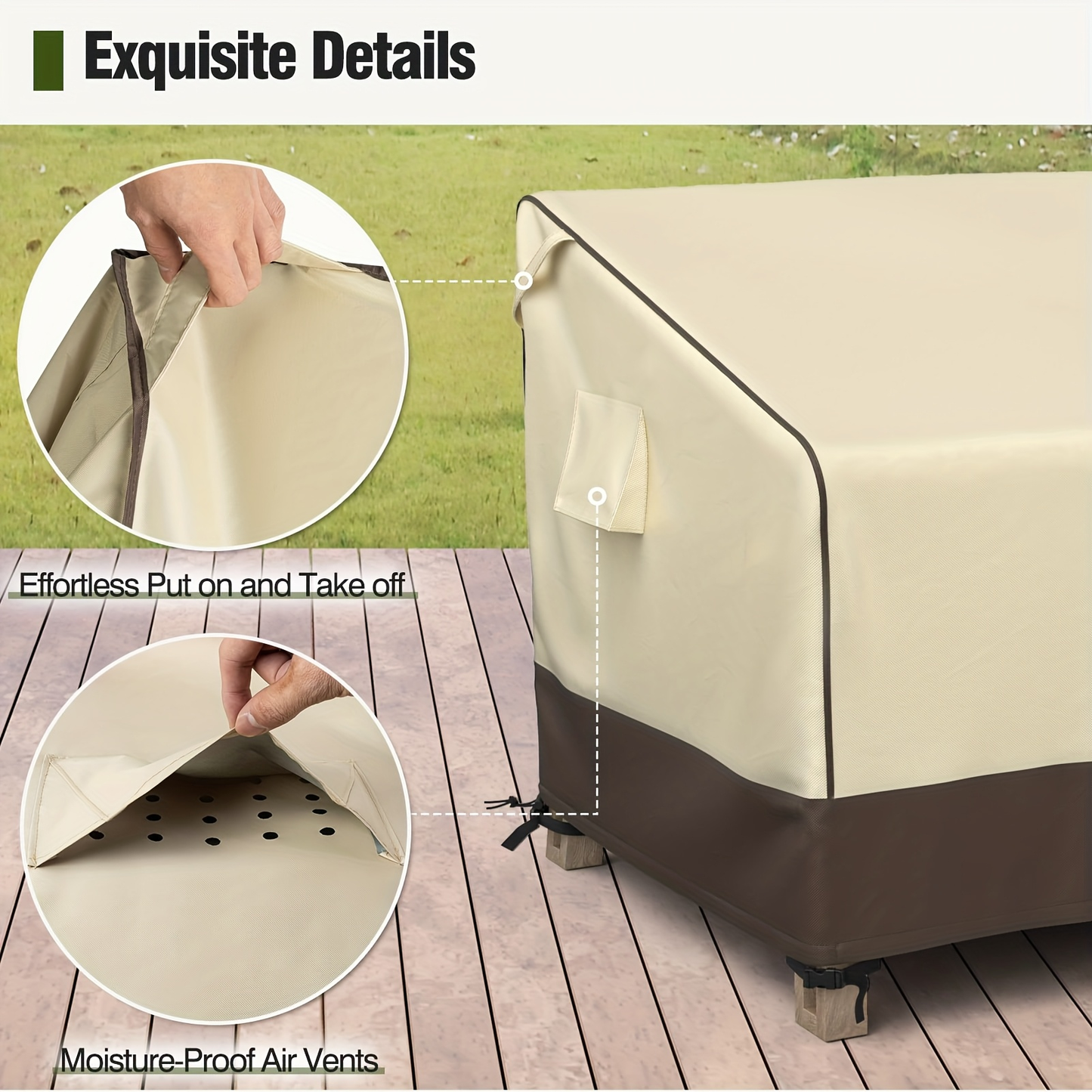 2-Pack Waterproof Patio Chair Covers for Adirondack & Rocking Chairs, 420D Heavy Duty Outdoor Furniture Covers, All-Weather UV & Moisture Protection