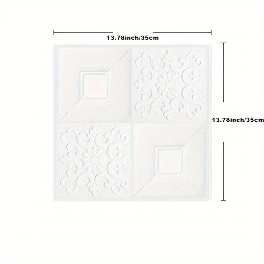 100-Piece 3D Foam Brick Wall Panel Set in Five Patterns with 13.78 x 15.16-Inch Self-Adhesive Tiles