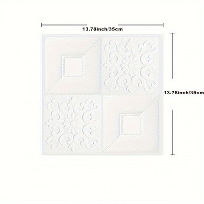 100-Piece 3D Foam Brick Wall Panel Set in Five Patterns with 13.78 x 15.16-Inch Self-Adhesive Tiles
