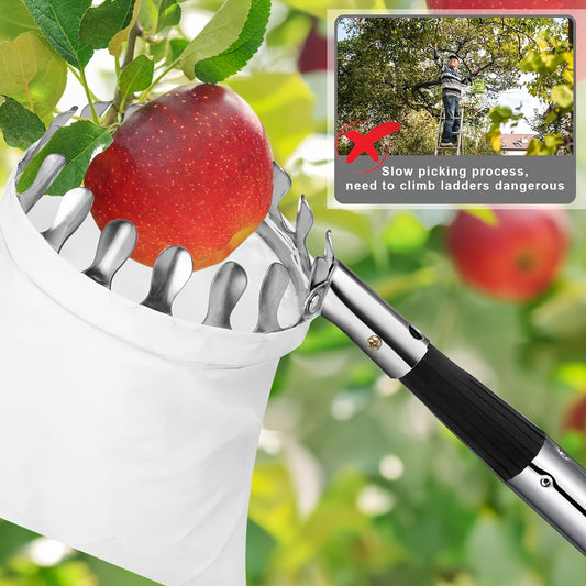 Fruit Picker | Telescoping Pole with Basket Apple Mango Orange Tree