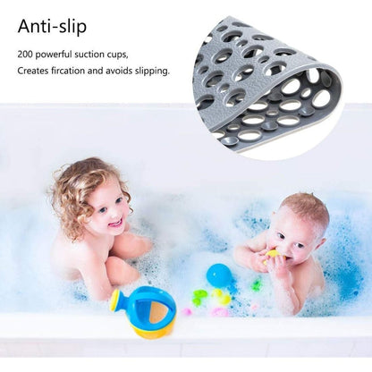 Perforated Suction-Cup Bathtub Mat with 75 × 43 cm Size, Blue or Light Gray Options and Full-Surface Drain Holes