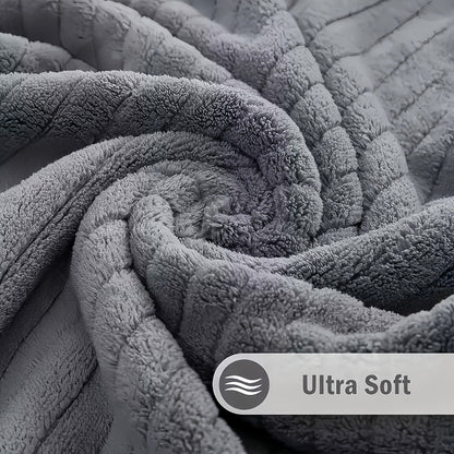 Towel Set 4 or 8 Piece Microfiber Collection with Hair-Drying Cap Options in Four Colors for Home and Guest Use