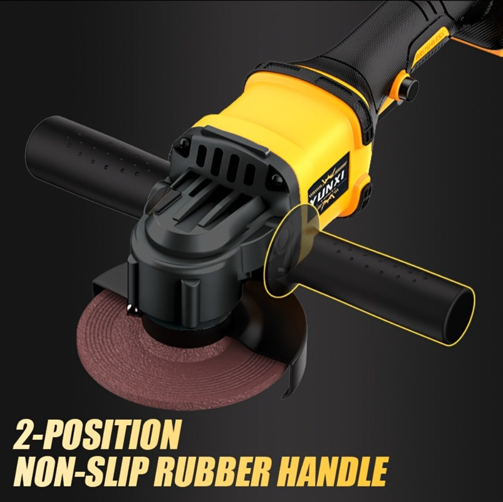 Power Tools YUNXI Cordless Angle Grinder with Rechargeable Battery, Polishing Accessories and Case Options