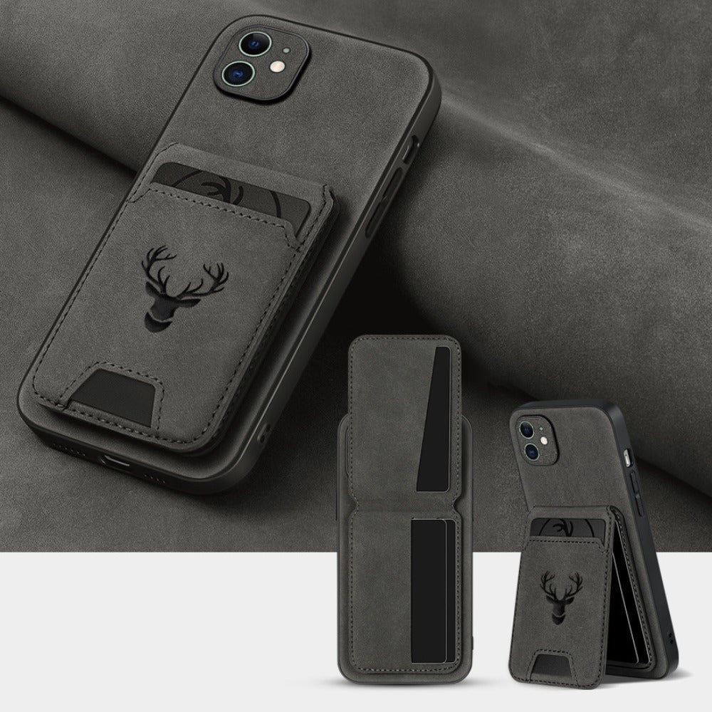 Folio Wallet Phone Case with Card Holder and Kickstand for Selected iPhone 11 through 16 Models