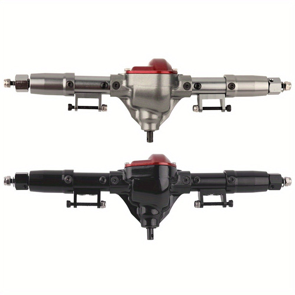 Front and Rear Metal Axle Upgrade Set for 1/10 RC Crawlers in Black or Gray with 8.43-Inch Overall Width