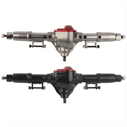 Front and Rear Metal Axle Upgrade Set for 1/10 RC Crawlers in Black or Gray with 8.43-Inch Overall Width