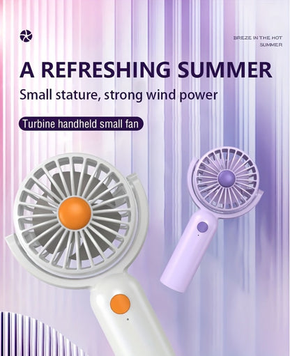 Mini Handheld Fan Set with Pivoting Heads, Three Speeds, USB-C Charging and 3- or 6-Piece Color Packs