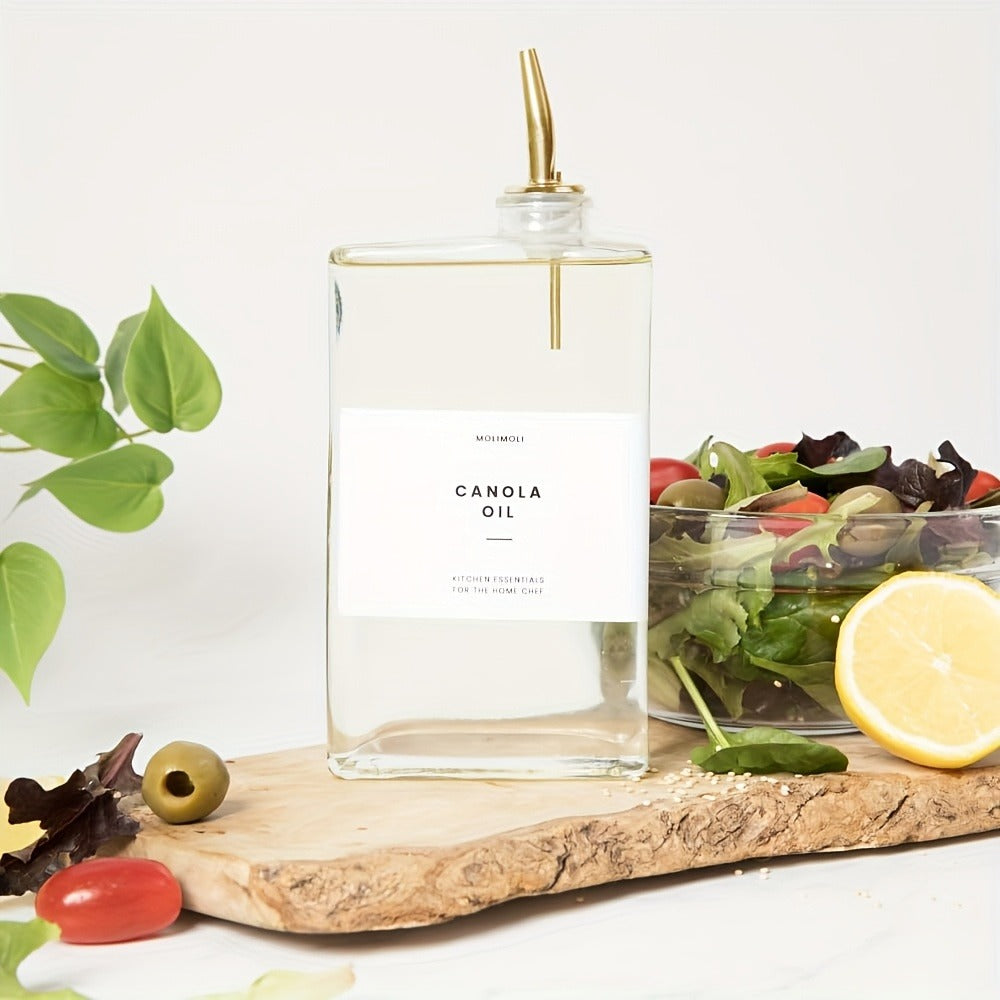 Glass Oil Dispenser Bottle 350ml - Olive Oil Vinegar Soy Sauce Coffee Syrup Dispenser for Kitchen