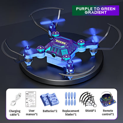 Watch-Controlled Mini RC Drone with Two Rechargeable Batteries in Blue, Green or Black for Indoor Flight