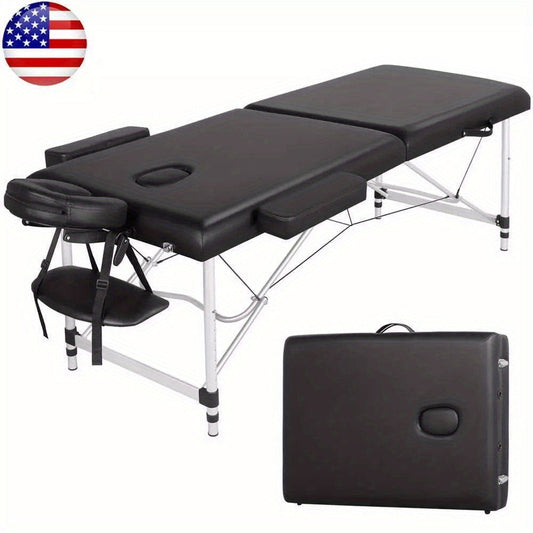 Portable Massage Table Foldable Aluminum Spa Bed – 3-Fold Adjustable Height 24" Wide Padded Treatment Bed for Esthetician, Lash Tech, Tattoo Artist, Waxing & Mobile Beauty Salon