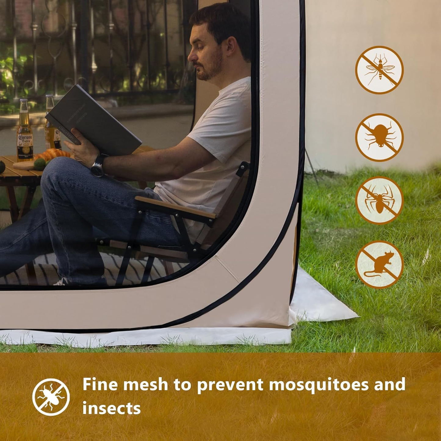 Gazebo Screen House 6x6ft Pop Up Canopy Mosquito Netting Backyard